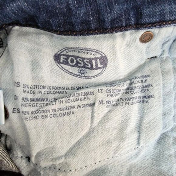 Fossil Vintage Indigo Blue Stretch Low Rise Boot Cut Jeans Women's Size 28 - Picture 12 of 12